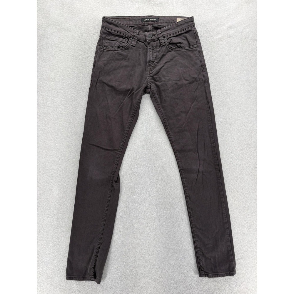 Mavi James Skinny Fit Pants Mens 28x32 Gray Stretch Twill Casual 5-Pocket Chino